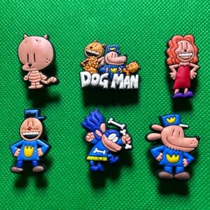 New Set of 6 Dog Man Croc Charm Collection